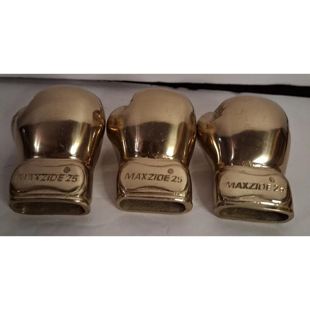 VTG Maxzide 25 Brass Boxing Glove Detailed Logo Back Paperweight Lot